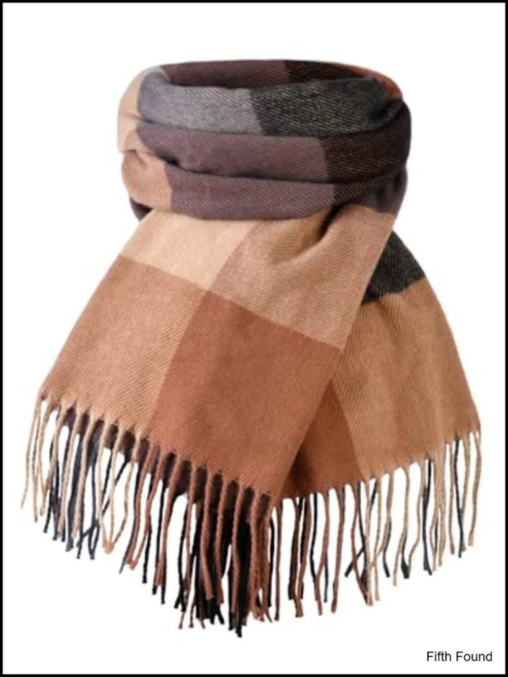 Plaid Winter Scarf Women Oversized Tassel Shawl Wrap Acrylic